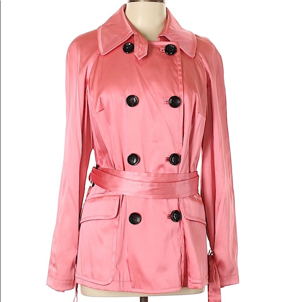 INC International Concepts Pink Trench Coat ~ M